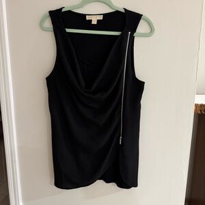 Michael Kors Black Draped Sleeveless Blouse